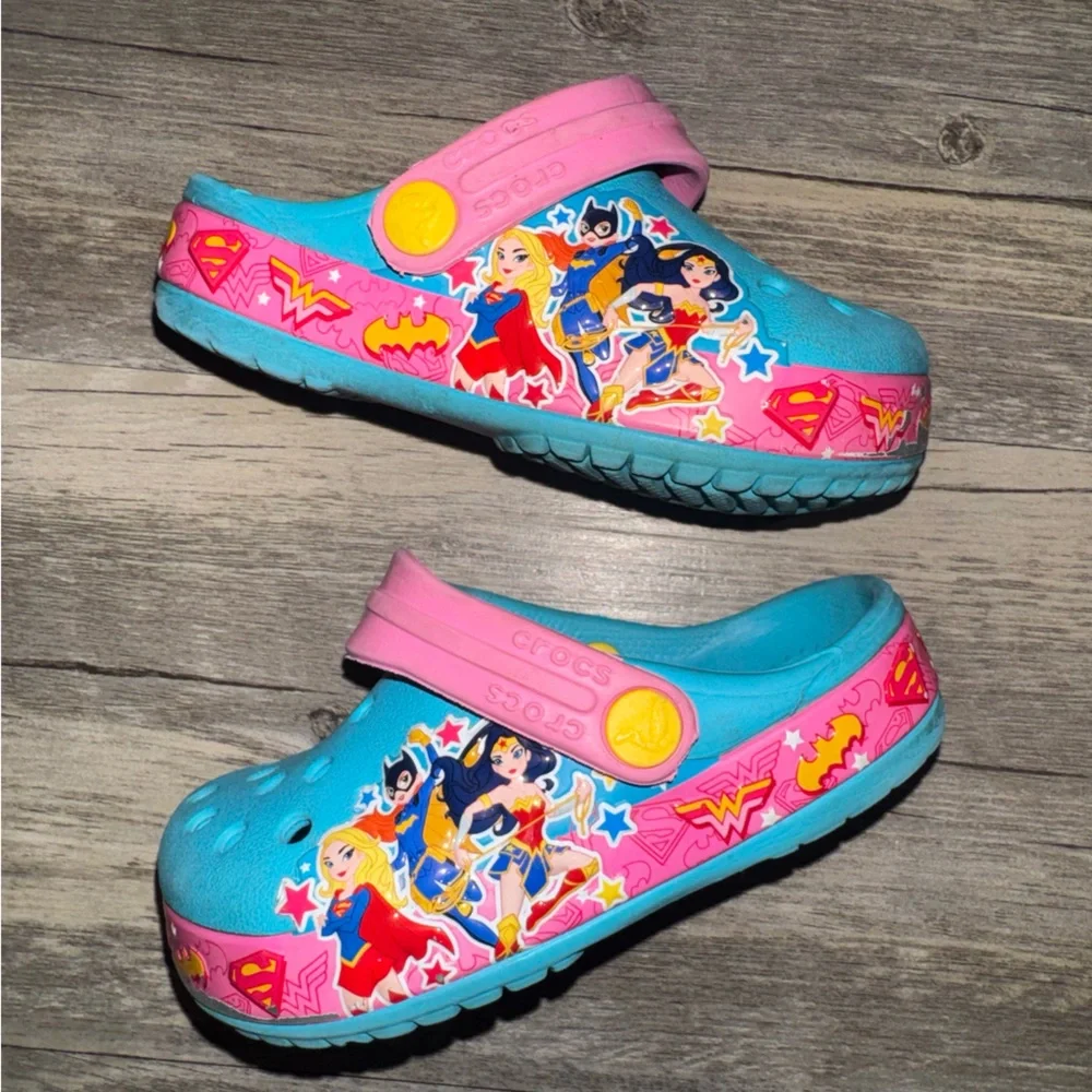 CROCS Kids' Superhero Water Shoes - Blue and Pink